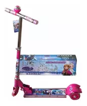 Patinete Infantil Menina Frozen 3 Rodas Led E Musical Buzina