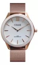 Reloj Feraud Hombre Rose Cerámica Blanca Tejido F5514