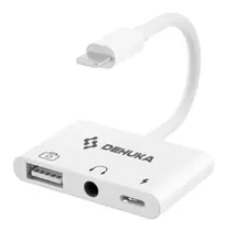 Dehuka Adaptador Auriculares Compatible Con iPhone Compatible Con iPhone Usb 3.0 Blanco