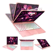 Funda C/teclado Kvago iPad Air 5g/4g 10.9 Trackpad/rosa