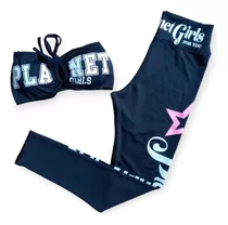 Conjunto Estilo Planet Girls Cropped + Leggin Estampada 