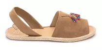 Sandalia Menorquina Boho Gamuza Camel