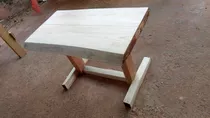 Mesa Rústica. Madera De Cedro. Medida 70x42 Y 48 Altura.