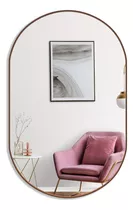 Espelho Ovalada De Parede Mirror Store Oval Do 80cm X 50cm Com 80cm De Diâmetro Quadro Caramelo