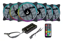 Kit Com 6 Coolers Argb Rise Mode Lazer + Controladora 