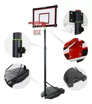 Tablero Canasta De Basketball Basquetbol Ajustable Rojo