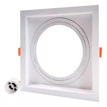 Spot De Embutir Recuado Ajustável Quadrado Ar111 Gu10 Cor Branco 110v/220v