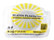 Platos Plásticos Desechable Transp P-7 10unid Precio 2 Paqt