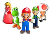 Kit 5 Bonecos Super Mario Bros Turma Completa Games Filme