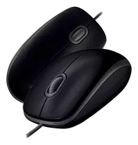 Mouse Preto Simples C/ Fio Usb Para Escritório Logitech