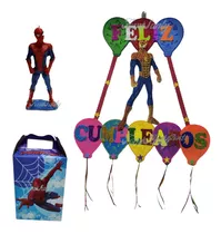 Spiderman Kit Decorativo Hombre Araña: Letrero, Cajas, Vela 