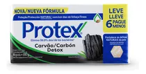 Sabão Em Barra Protex Antibacteriano Carvão Detox De 85 G Pacote X 6