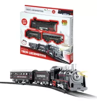 Trem Locomotiva Com Trilhos E Vagões Ferrorama Luz E Som 