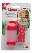 Dog It Dispensador De Bolsas Rojo 2 Rollos De 20 Bolsas C/u