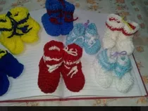Escarpín Bebé Tejido Crochet Varios Diseños Precio X 6 Unida