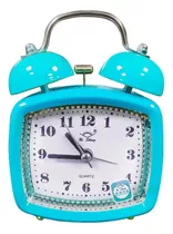 Reloj Despertador Antiguo Metalico De Campana Rectangular