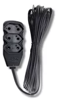 Extensão Elétrica Bipolar 5mts 3 Entradas Preta Force Line Cor Preto 127v