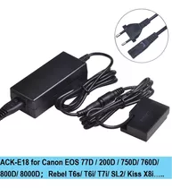 Cargador Ack-e18 Batería Falsa Lp-e17 Para Cámaras Canon T7i