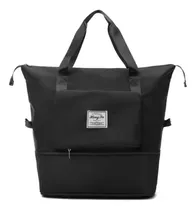 Bolso Viaje Plegable Impermeable Con Enganche Para Valija Color Negro Una Ganga