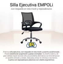 Silla De Escritorio Empoli Em-3043 Ergonómica  Negra Con Tapizado De Mesh