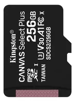 Memoria Microsd Kingston Canvas Select Plus 256 Gb 100mb/s