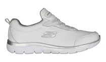 Tenis Skechers Blanco Dama Escolar Comodo Ligero 149039 Moda