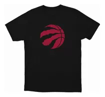 Remera Basket Nba Toronto Raptors Negra Logo Simple