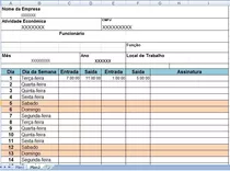 Planilha Em Excel Controle De Entrada E Saída De Funcionário