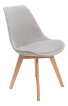 Silla Tulip Eames Gris Tapizada Con Almohadon Premium X 4