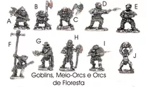 Lote Kit - 10 Miniaturas Rpg D&d - Goblins Meio-orcs E Orcs