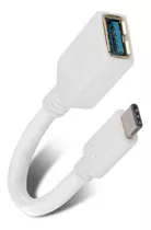 Cable Otg Tipo C Macho A Usb 3.0  Hembra Blanco 15 Cm