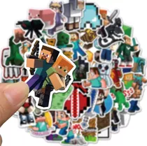 Set 50 Stickers Pegatinas De Minecraft 4-7 Cm Nuevos