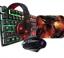 Kit Teclado Gamer+mouse Gamer 3200dpi+mousepad+fone Headset.