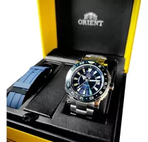Relógio Orient Masculino Automático Gmt Troca Pulseira Luxo
