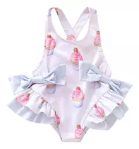 Traje De Baño De Una Sola Pieza Para Niñas, Traje Estampado,