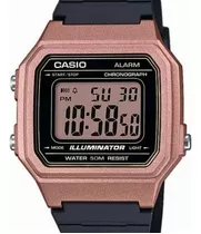 Reloj Casio Digital W-217hm-5av 50m Resina Caucho Color De La Malla Negro Color Del Bisel Dorado
