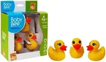 3 Patinhos Silicone Bichinhos Para Banho Bebe Banheira Baby