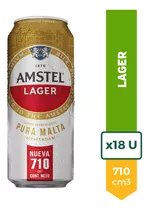 Cerveza Amstel Lager Lata 710ml Pack X18 La Barra Oferta