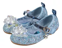 Frozen Elsa Zapatos Princesa Suela Blanda Cristal Para Niños