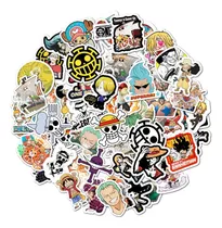 Pack 50 Stickers Adhesivo Anime One Piece Luffy Zoro Sanji