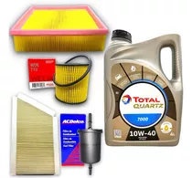 Kit Service Aceite Total 7000 + 4 Filtros 206 1.6 16v Nafta