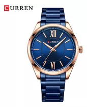 Reloj Para Hombre Curren 8423 8423 Azul Color De La Correa Oro Rosa