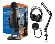 Blue Microphones Paquete De Micrófono Usb Yeti Blackout Con