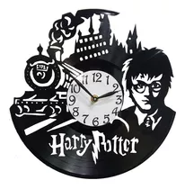 Harry Potter - Reloj De Pared Artesanal En Disco De Vinilo