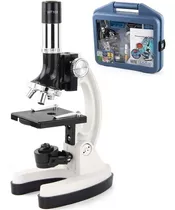 Set Microscopio + Kit De Accesorios 1200x Maletin Plastico