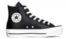 Tenis Converse All Star  Plataforma Cano Alto Preto Napa