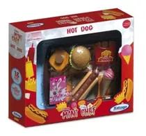 Brinquedo Infantil Mini Chef Hot Dog Hamburguer 18 Peças