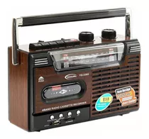 Radio Cassette Antigua Vintage Am/fm Mp3 Sd Usb A Pilas D Color Marrón