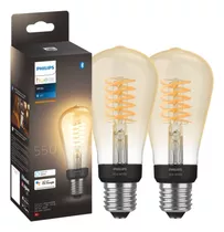 Set 2 Ampolletas Philips Hue Filamento Vintage Edison St64