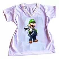 Camiseta Camisa Personalizada Infantil Do Super Mario Mod60
